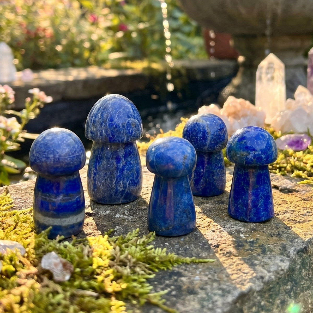 Blue Lapis Lazuli Mushroom Carving - image 3