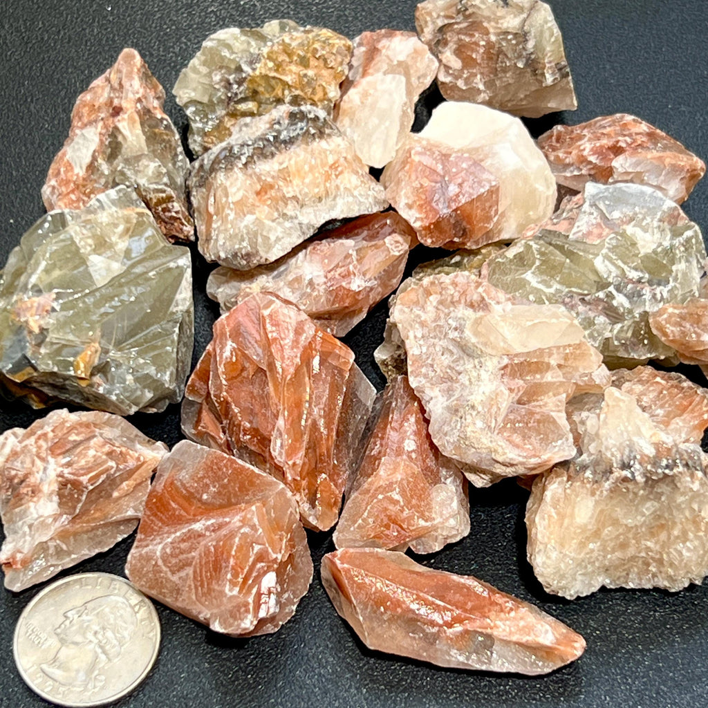 Red Green Calcite Crystal Rough Raw Stones - image 2