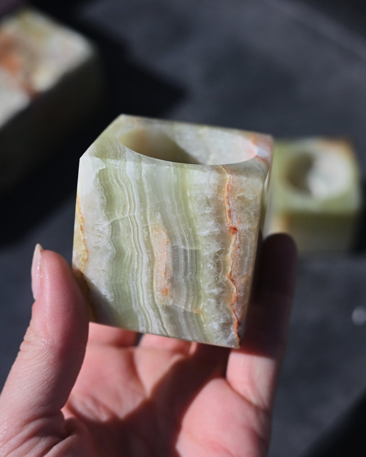 Green Onyx Candle Holder - image 5