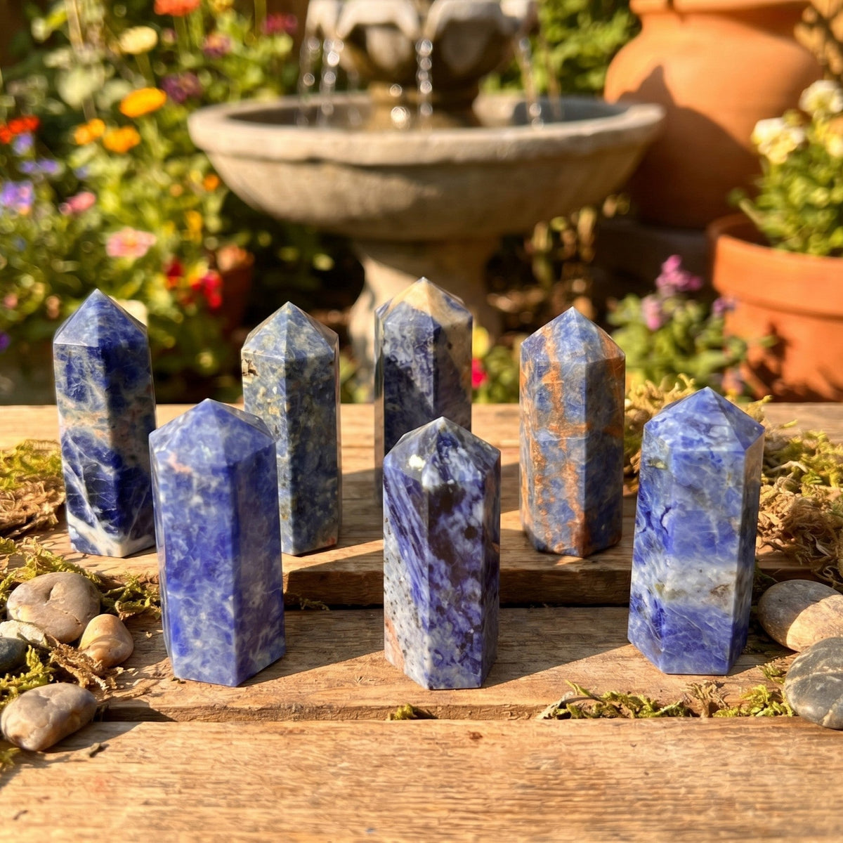 Blue Sodalite Crystal Point Tower Obelisk Carving - image 3