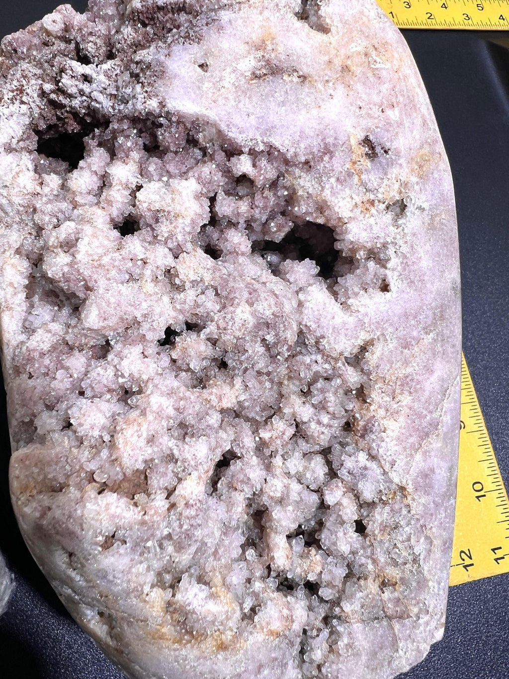 Large Pink Amethyst Druzy Crystal Cluster Standing Freeform Polished Carving - image 5