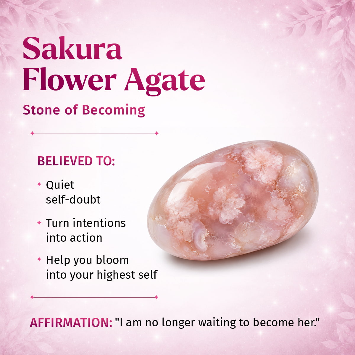 The Woman You’re Becoming - Sakura Flower Agate Bracelet - image 3
