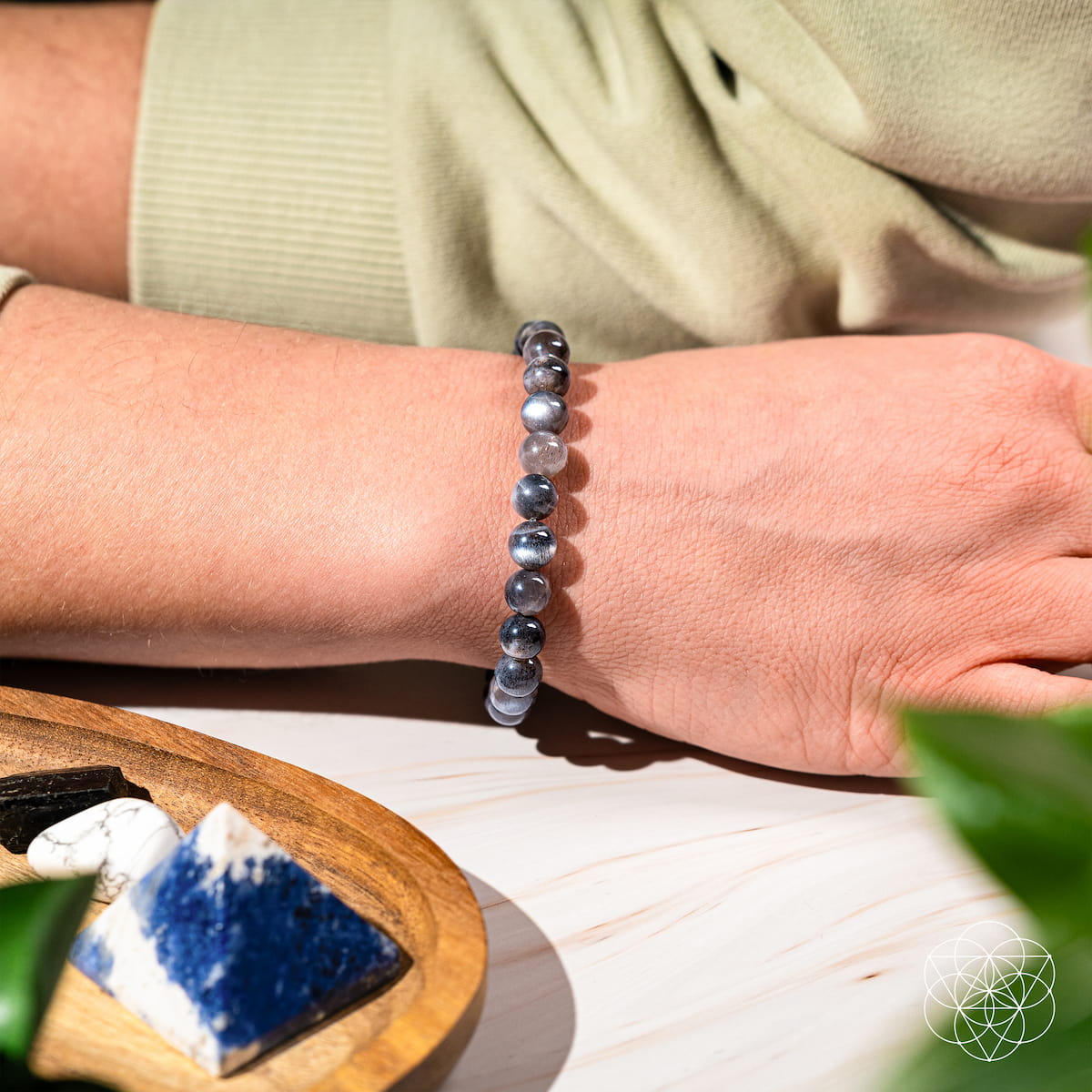 The Empath’s Cord Cutter – Black Moonstone Bracelet - image 3