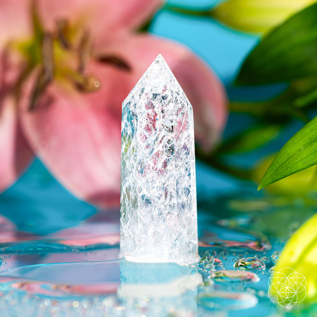 Ice Quartz Point – Frosted Clear Crystal
