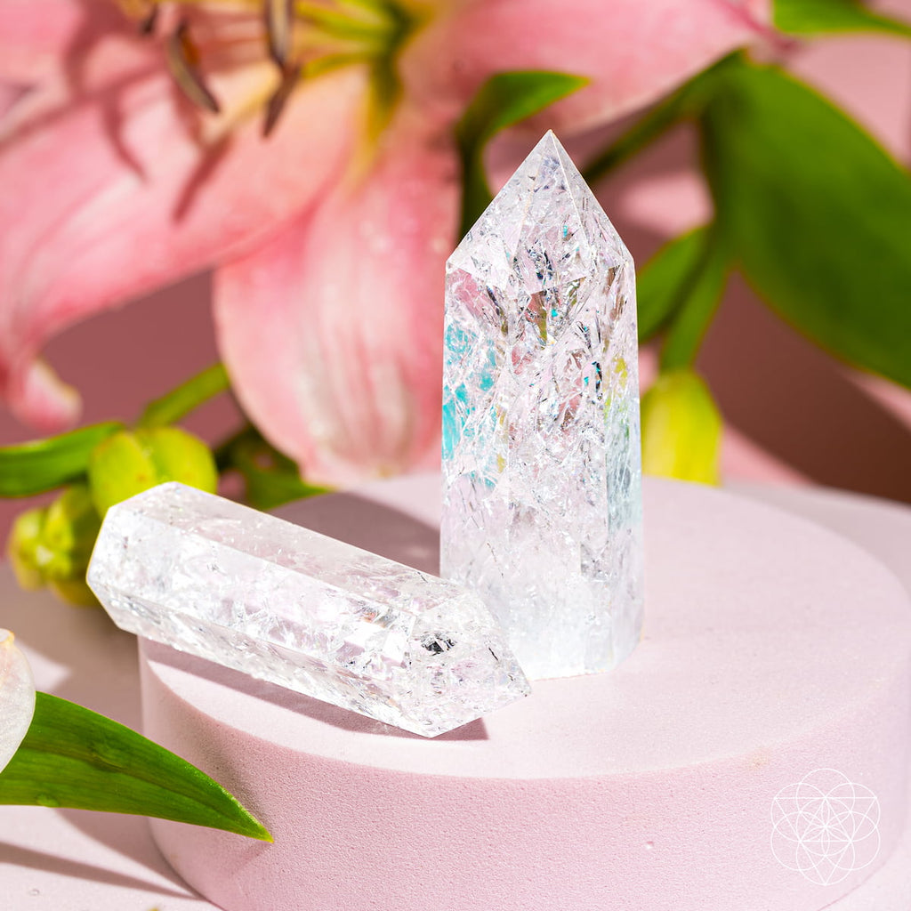 Ice Quartz Point – Frosted Clear Crystal - image 2