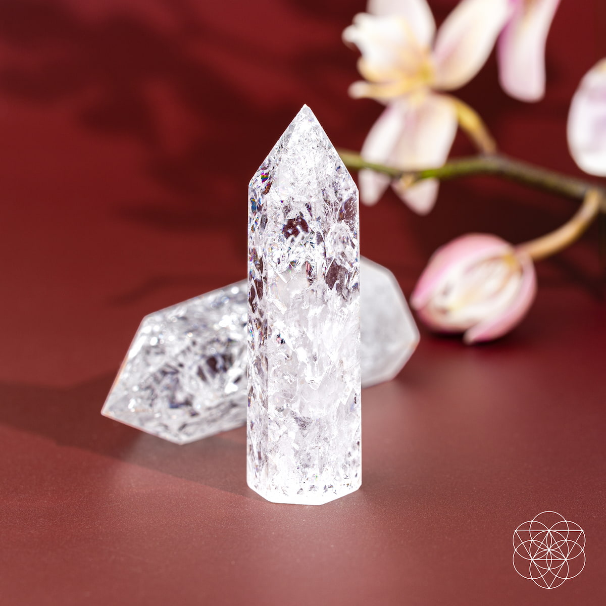 Ice Quartz Point – Frosted Clear Crystal - image 6