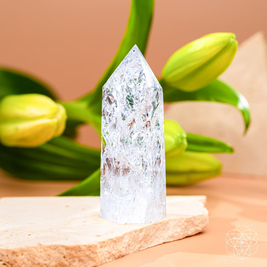Ice Quartz Point – Frosted Clear Crystal - image 3
