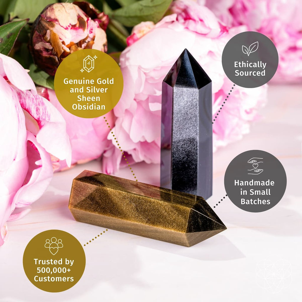 Gold & Silver Sheen Obsidian Points - image 8