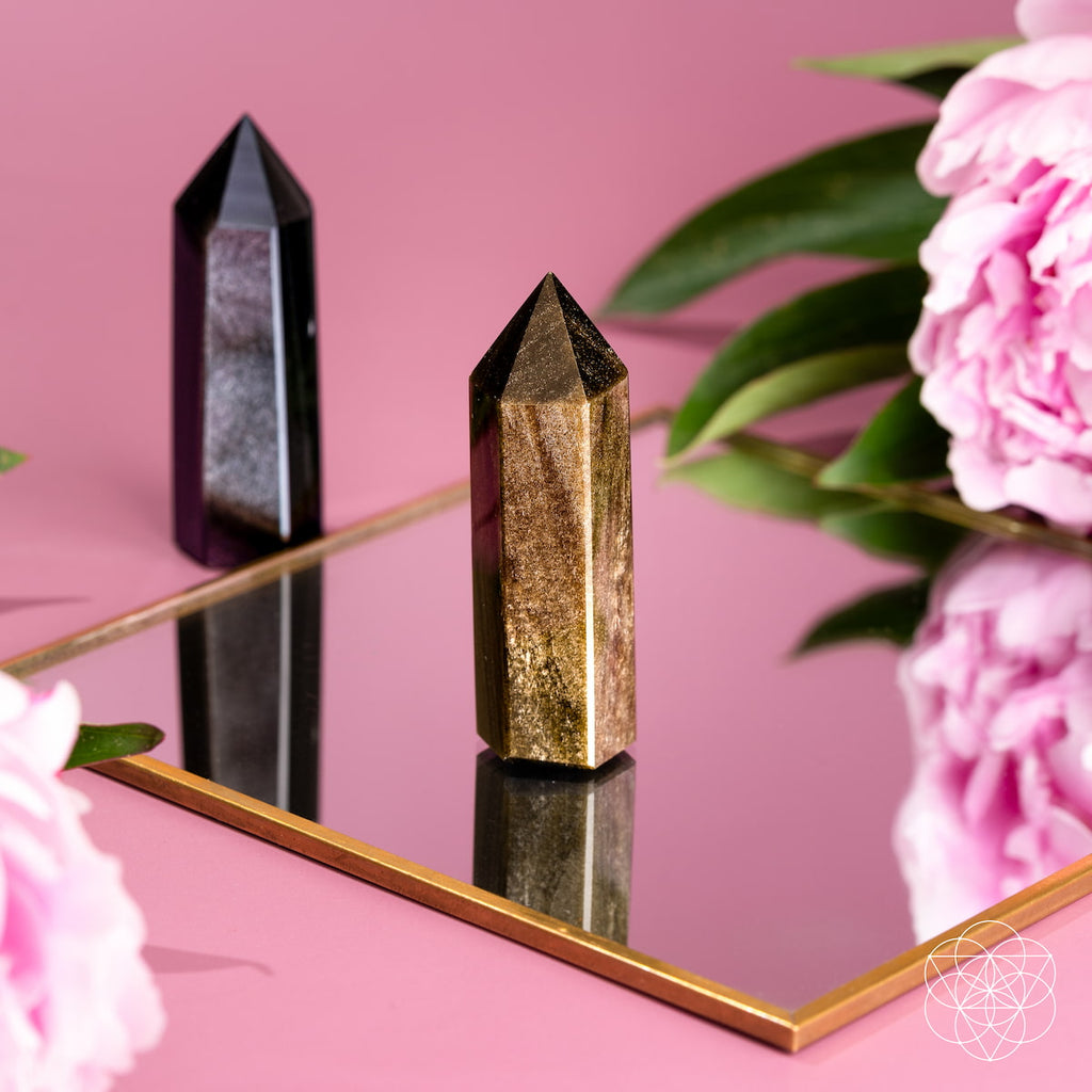 Gold & Silver Sheen Obsidian Points - image 6