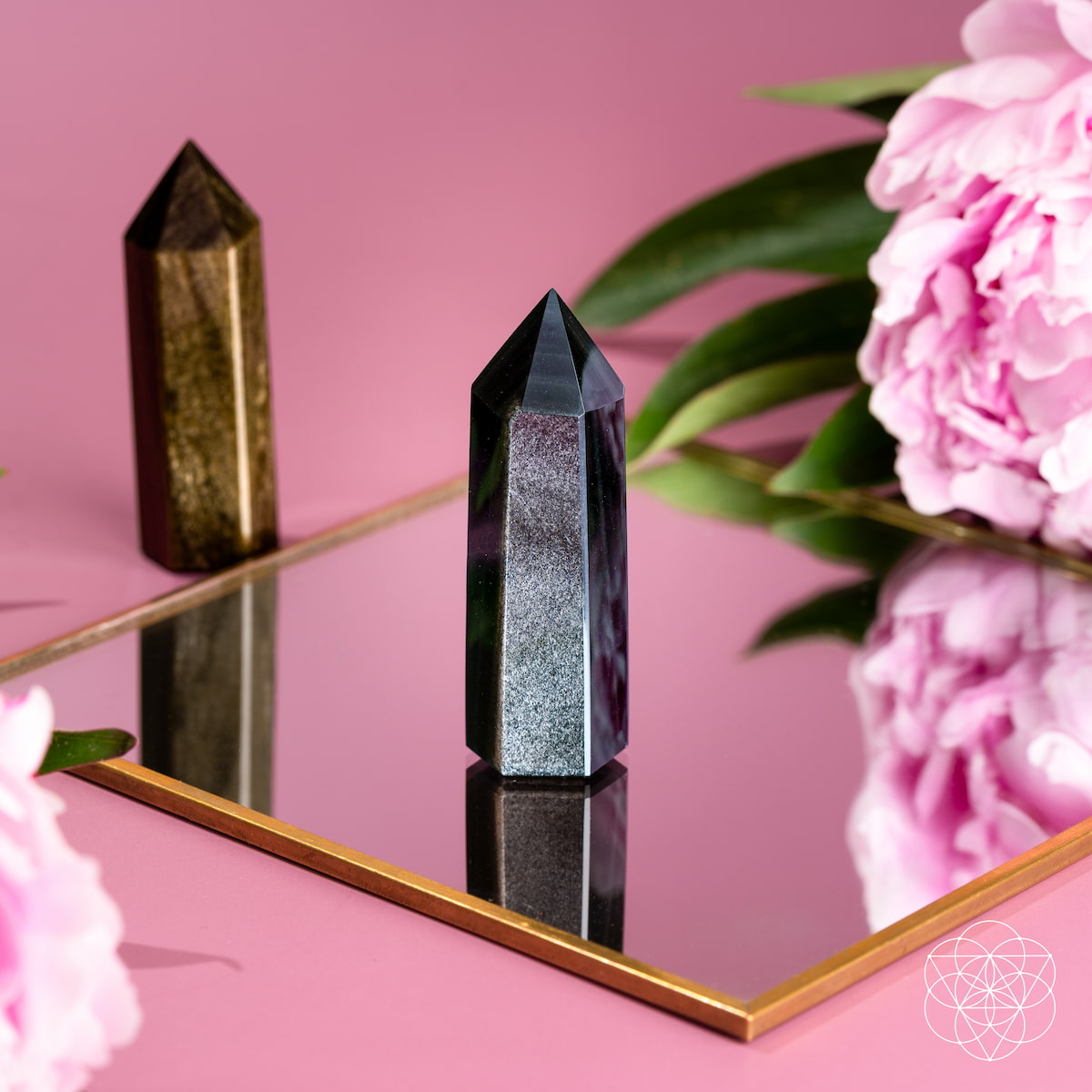 Gold & Silver Sheen Obsidian Points - image 7