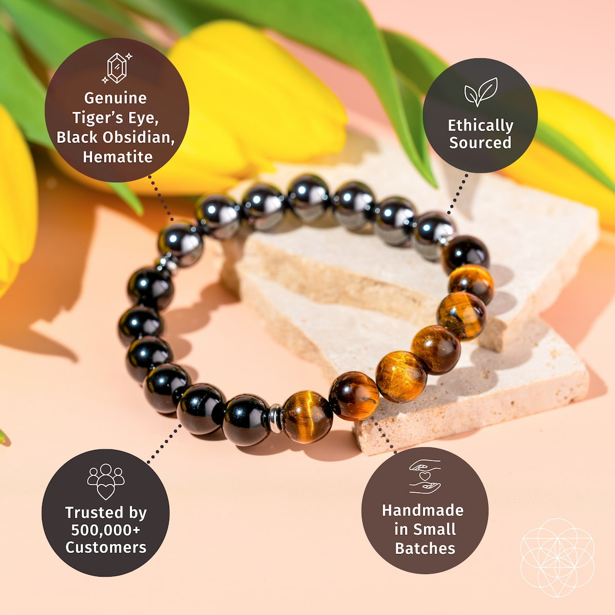 Triple Stone Stack Bracelet – Bold Stone Trio - image 8