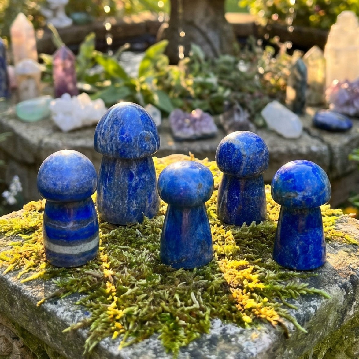 Blue Lapis Lazuli Mushroom Carving - image 6