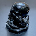 Large Skull and Snake Obsidian Carving