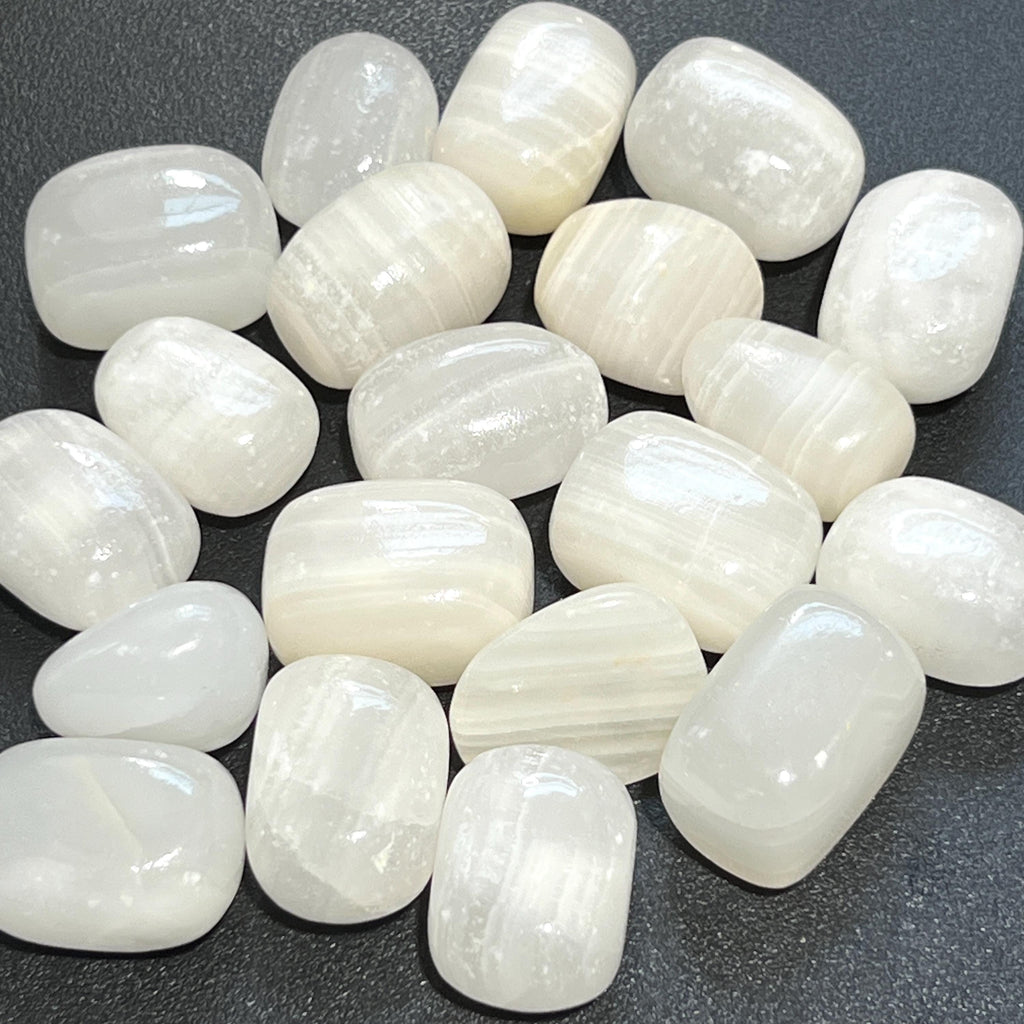 White Banded Calcite Tumbled Stones - image 3