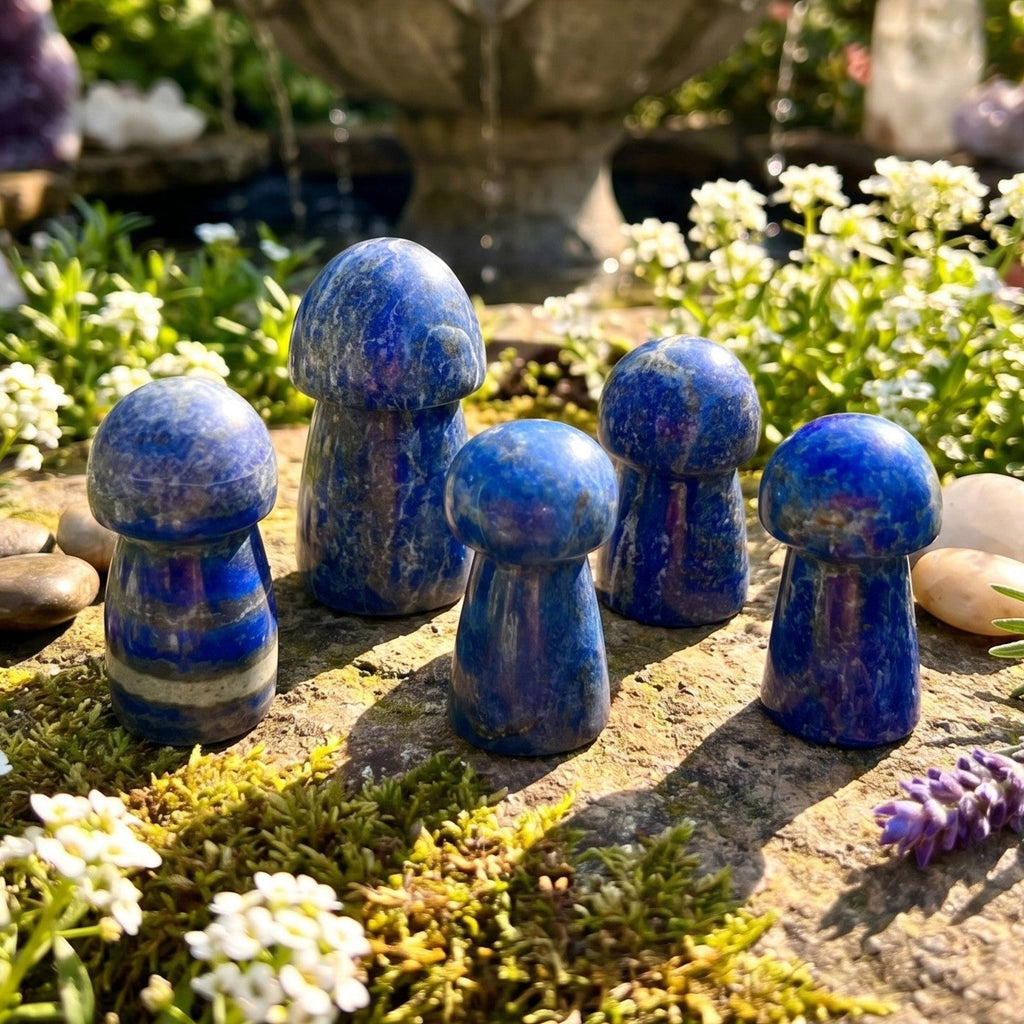 Blue Lapis Lazuli Mushroom Carving - image 5