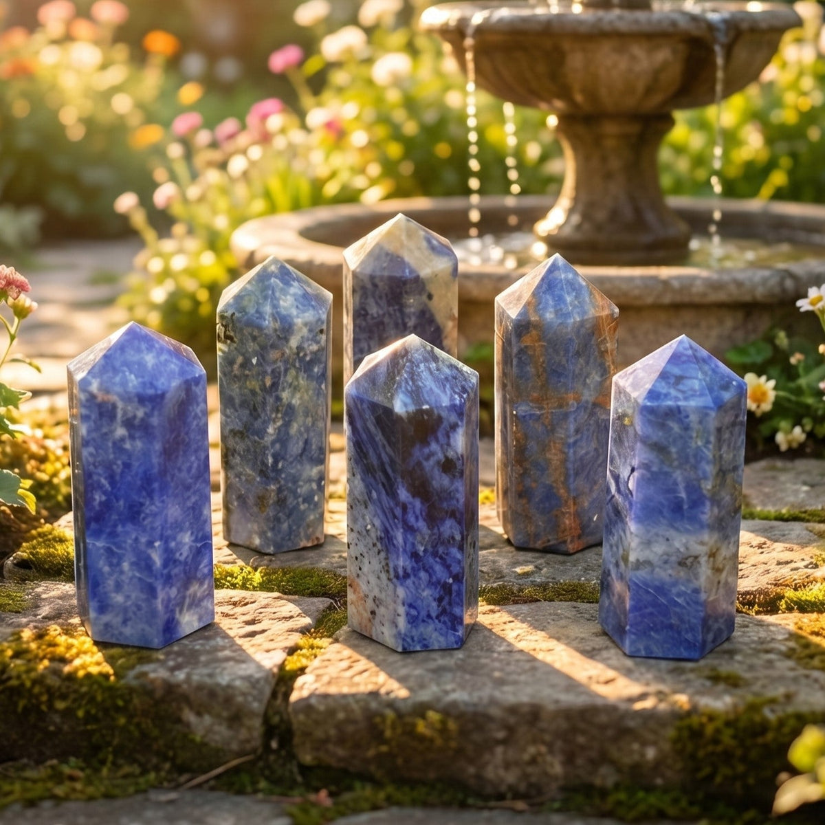 Blue Sodalite Crystal Point Tower Obelisk Carving - image 5
