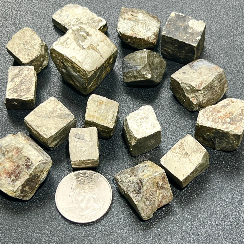 Gold Iron Pyrite Crystal Cubes Rough Raw - image 2