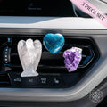 Car Crystals Set – Clear Quartz Angel, Amethyst & Apatite