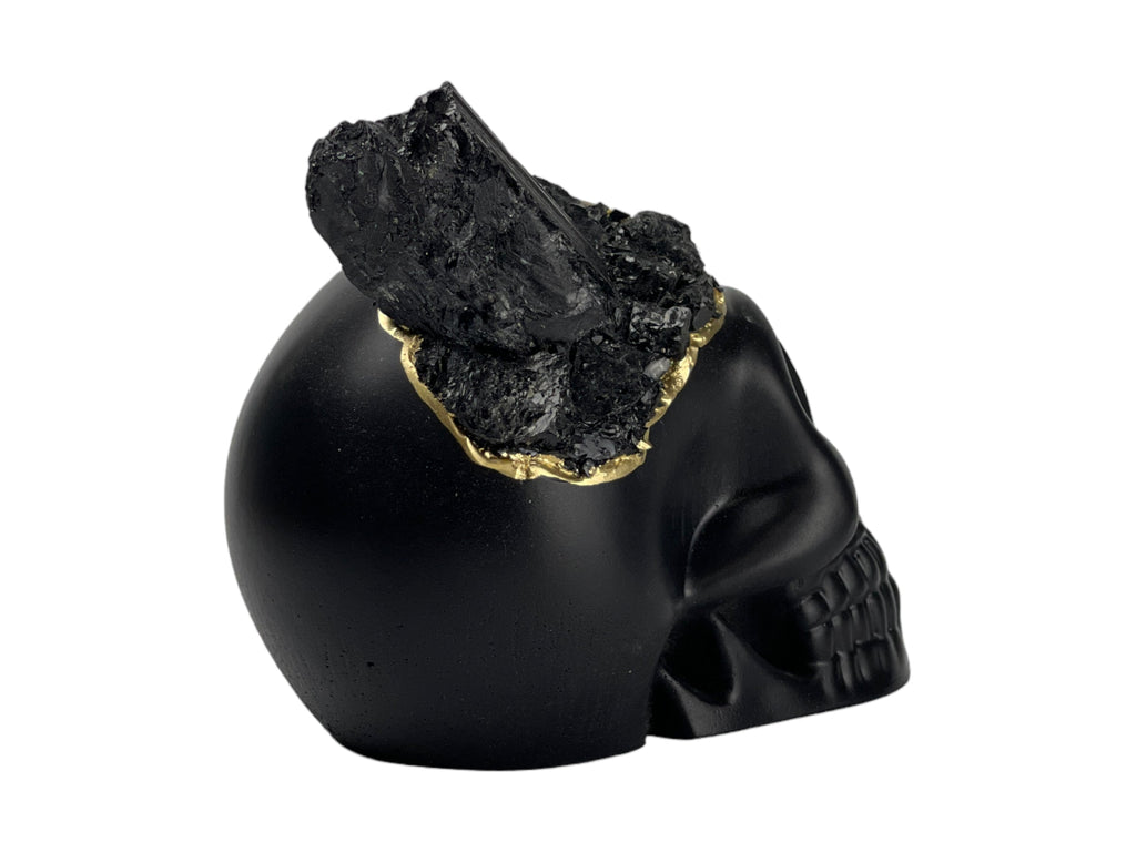 Black Tourmaline Skull Head (black) - image 4