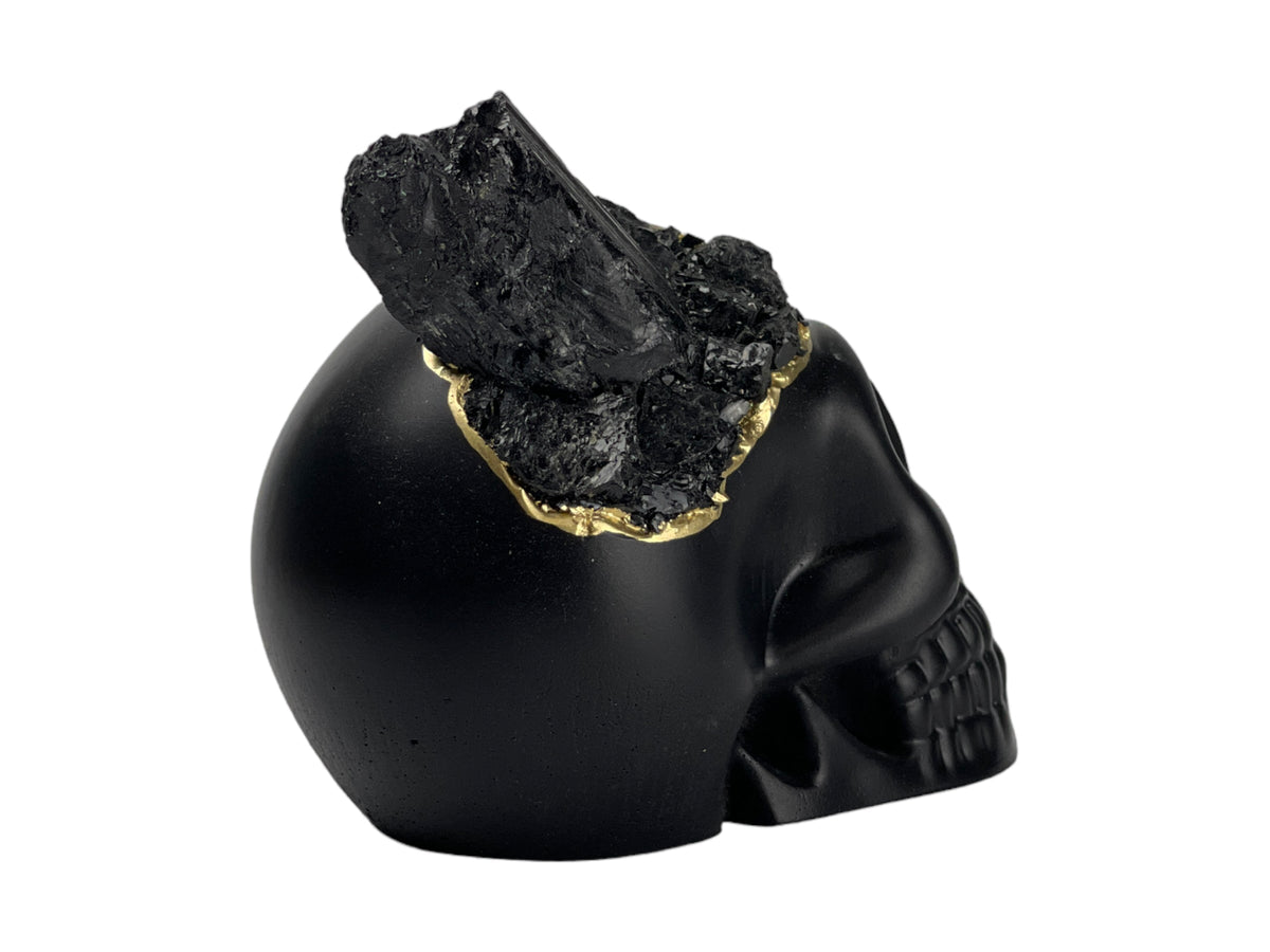 Black Tourmaline Skull Head (black) - image 4
