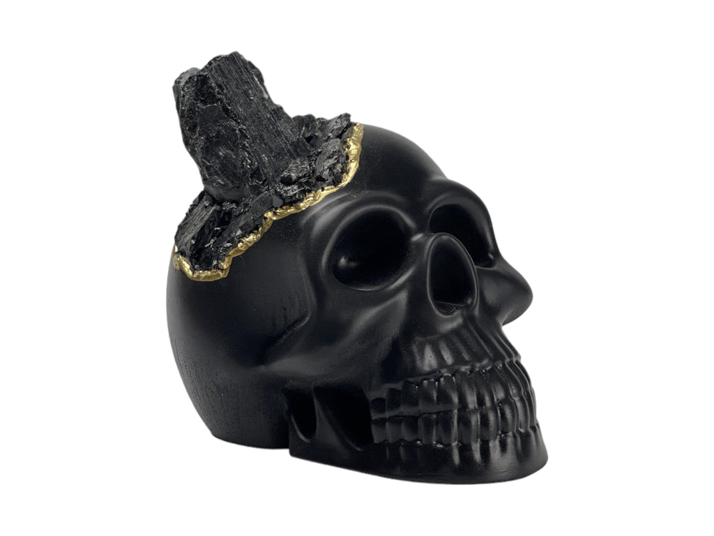 Black Tourmaline Skull Head (black) - image 7
