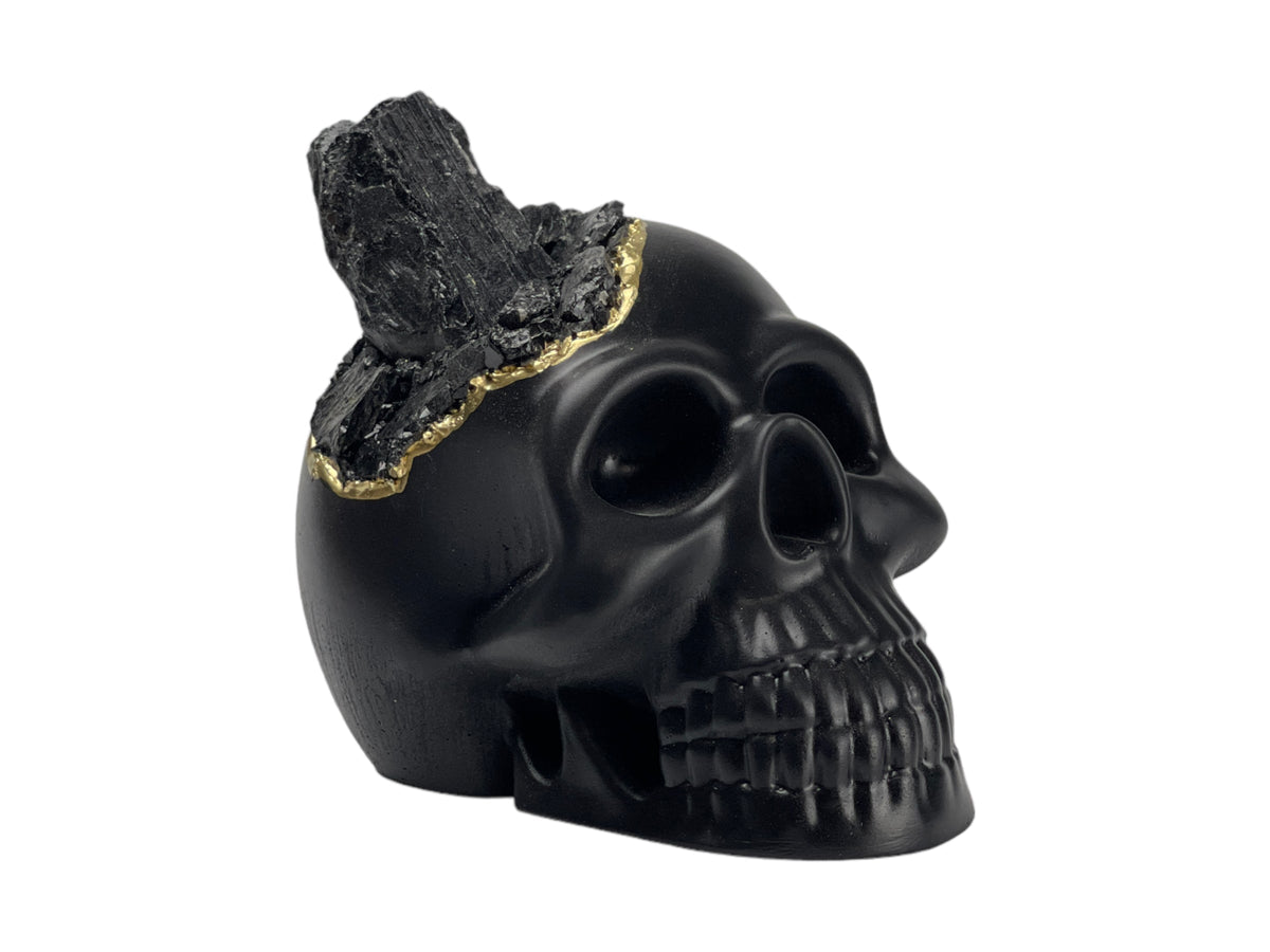 Black Tourmaline Skull Head (black) - image 7