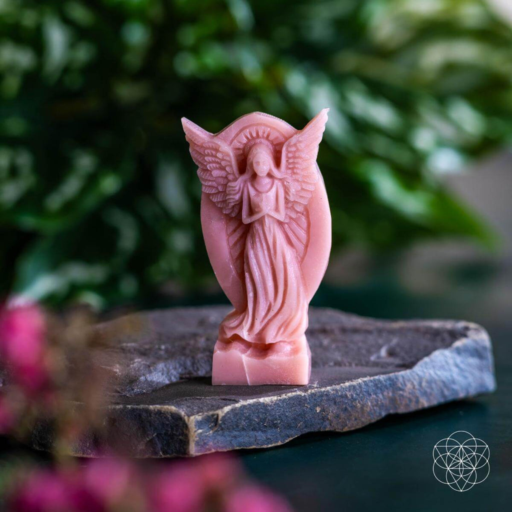 Crystal Angel Carving – Clear Quartz or Pink Opal - image 3