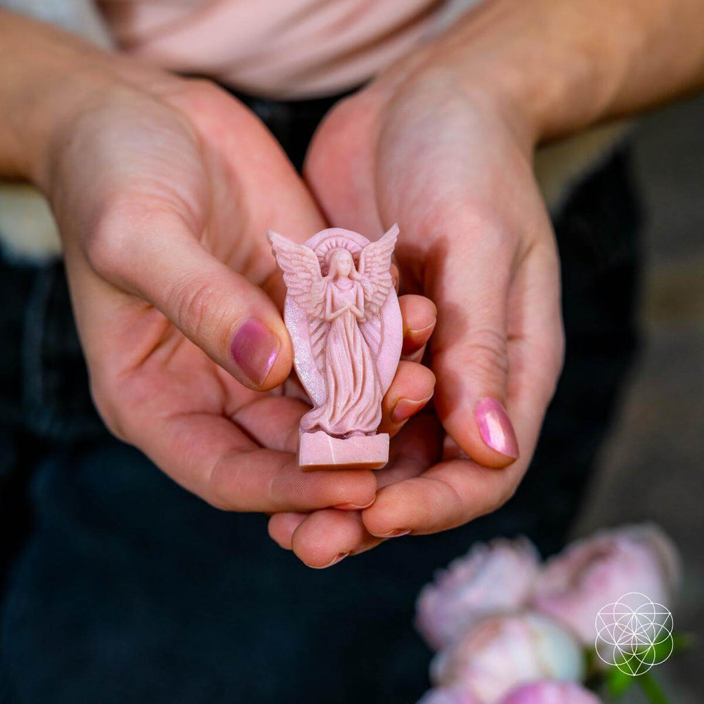Crystal Angel Carving – Clear Quartz or Pink Opal - image 6