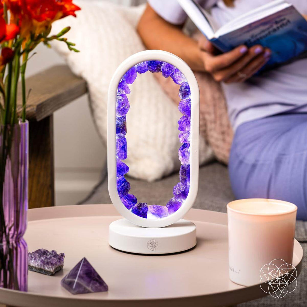 Amethyst ring lamp – purple crystal halo glow (view 5)