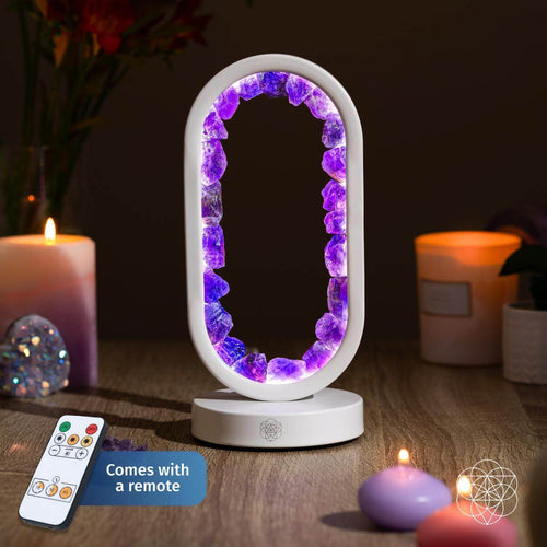Amethyst Halo Ring Lamp – Purple Crystal Glow