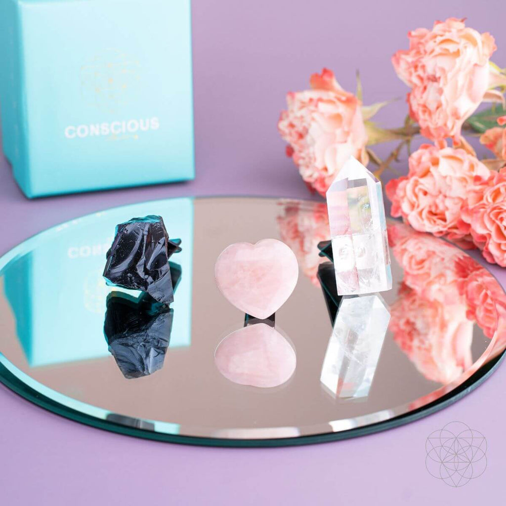 Car Crystal Kit – Rose Quartz, Black Obsidian & Clear Quartz - image 7