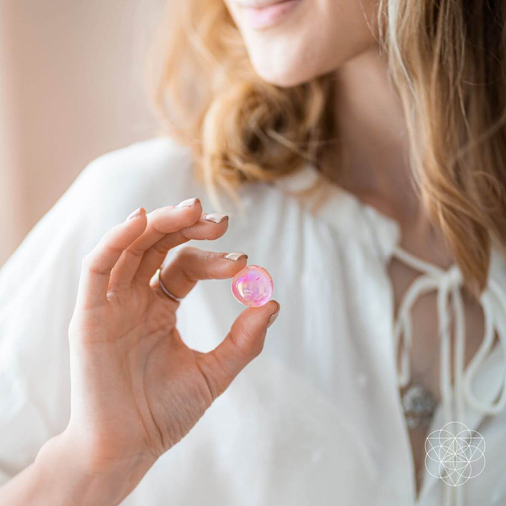 Rose Aura Quartz Spheres (2 pcs) - image 3