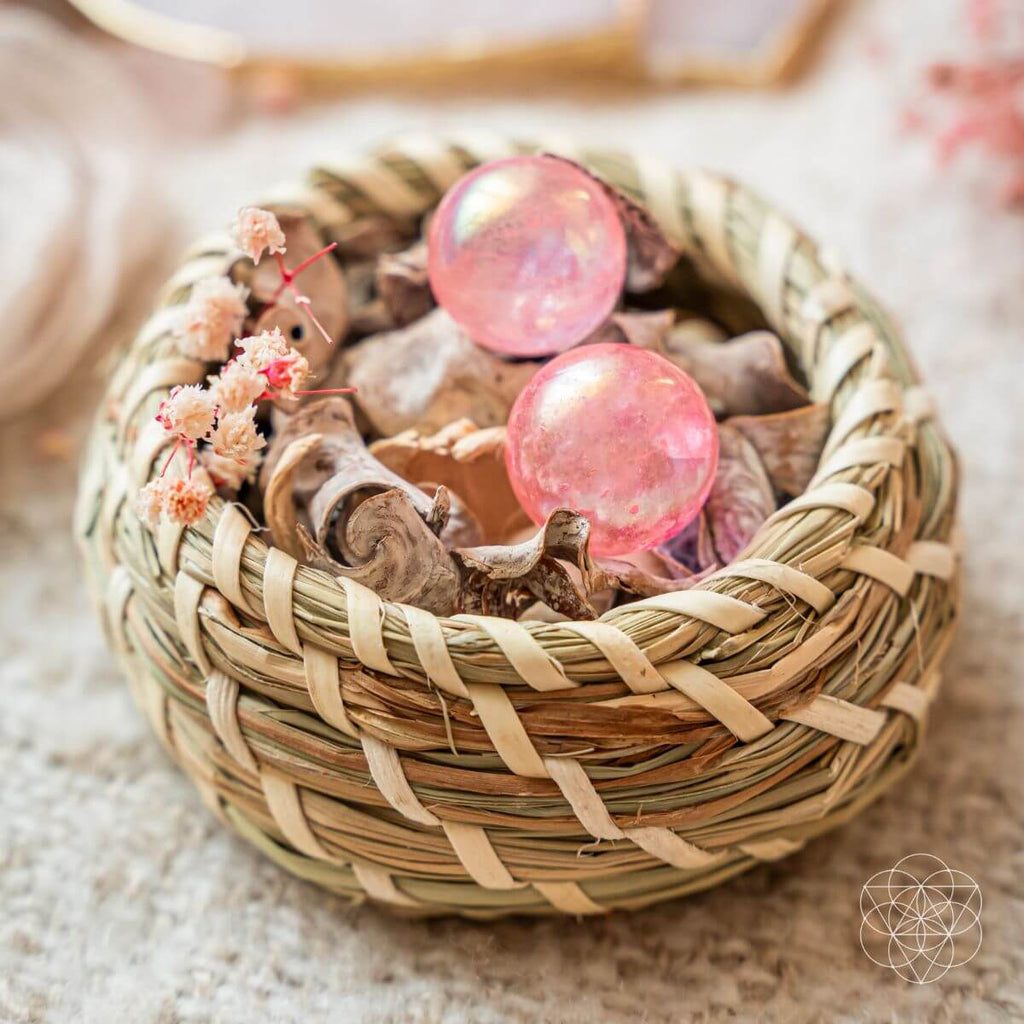 Rose Aura Quartz Spheres (2 pcs)