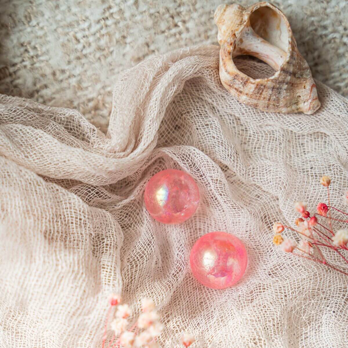 Rose Aura Quartz Spheres (2 pcs) - image 6
