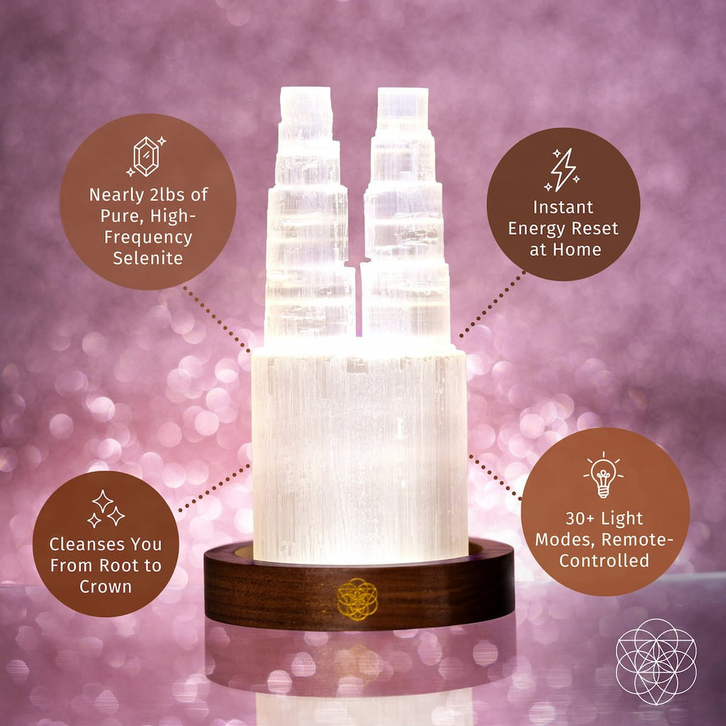 Two-Tower Selenite Lamp – Twin Glow Statement Piece - image 5