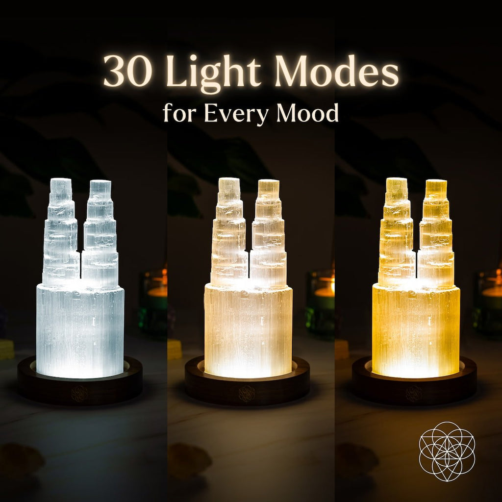 Two-Tower Selenite Lamp – Twin Glow Statement Piece - image 3